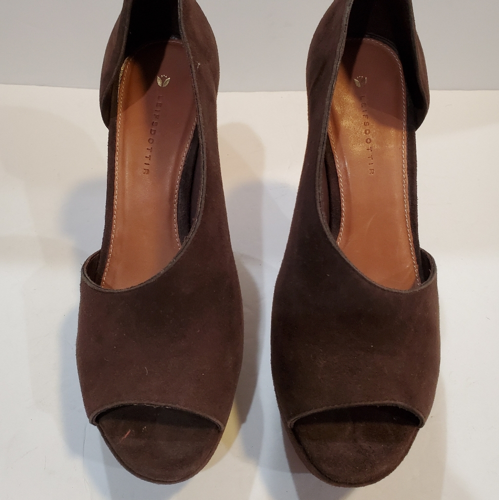 EUC Leifsdottir Brown Wedge Shoes - Picture 4 of 6